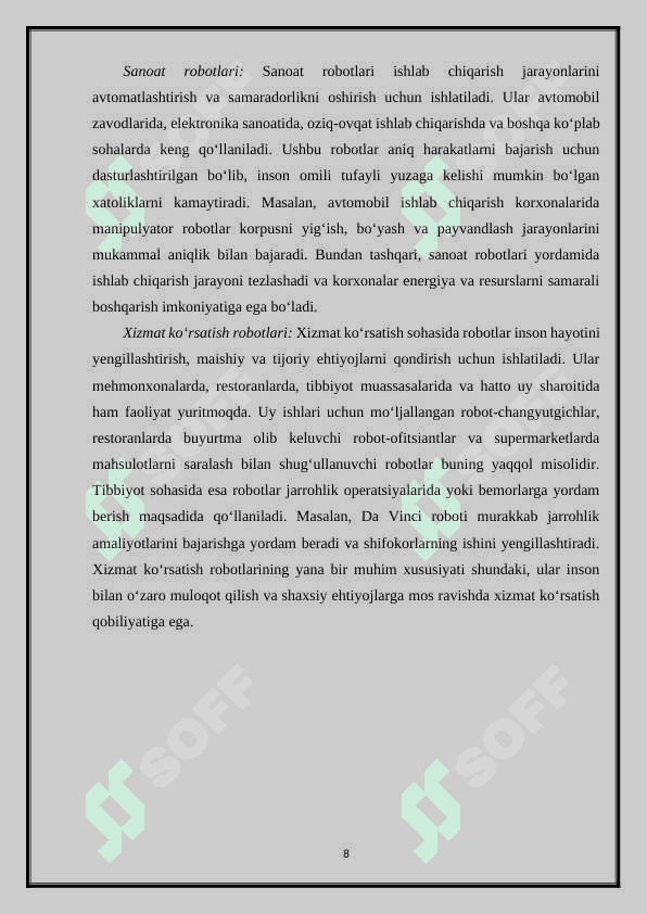 Robototexnik komplekslarning information qurilmalari va ularning vazifalari.Sezgishning lokatsion tizimlari 8