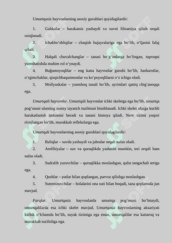 “Hayvonat olamining xilma -xilligi, tuzulishi, hayvonlarning hulq - atvori, kupayishi, rivojlanishi, geografik tarqalishi va kelib chiqishi” mavzusidagi 8