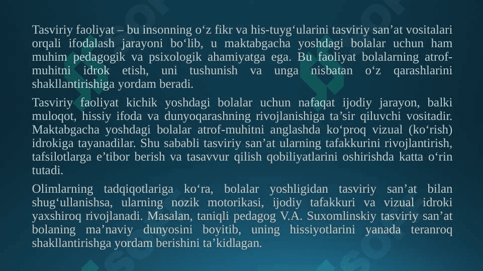Maktabgacha yoshdagi bolalarning dunyoqarashini shakllantirishda tasviriy faoliyatning ahamiyati 4