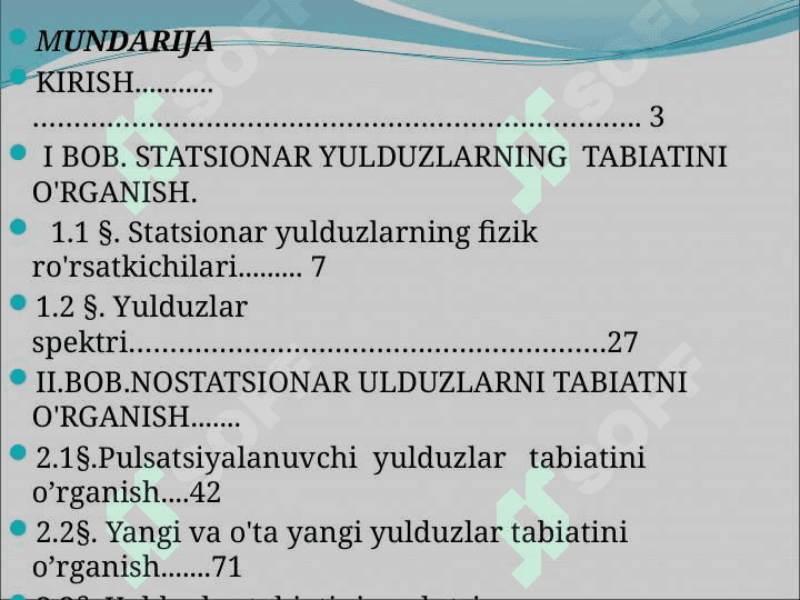 ASTROFIZIKADA NOSTATSIONAR YULDUZLAR TABIATINI O’RGANISH 2