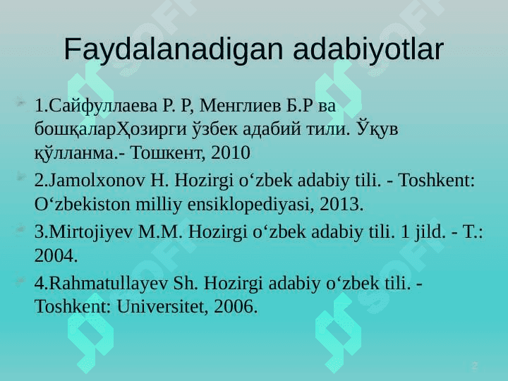 Sintaksisning tadqiq manbayi va boʻlimlari. Nutq sintaksisi va lisoniy sintaksis 2