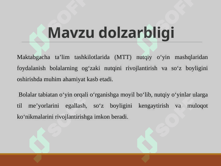 MTTlarda nutqiy o'yin mashqlari 3