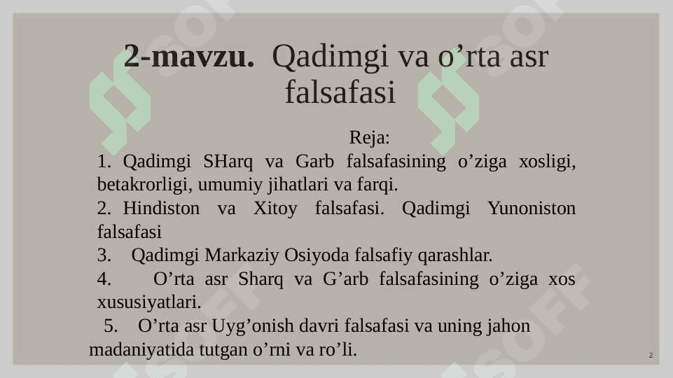 Qadimgi va oʻrta asr falsafasi 2