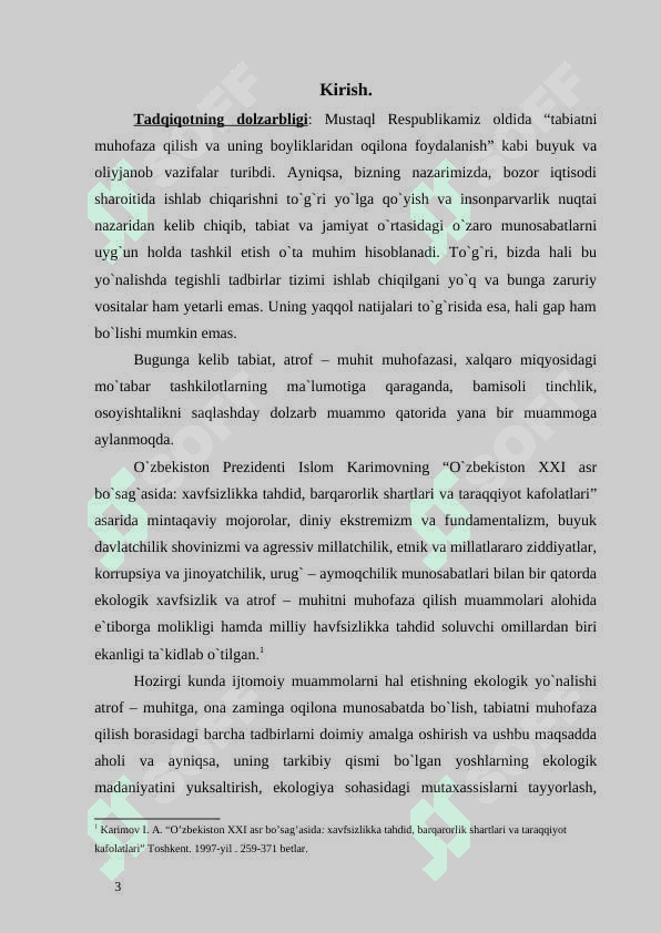 O`zbekistonda ekologik muammolar va ularning hal etilishi. 2