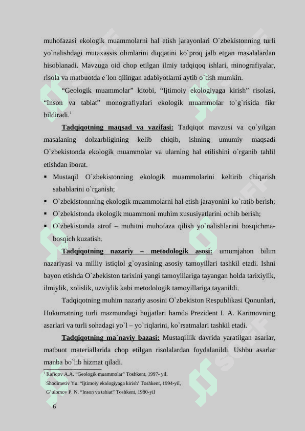 O`zbekistonda ekologik muammolar va ularning hal etilishi. 5