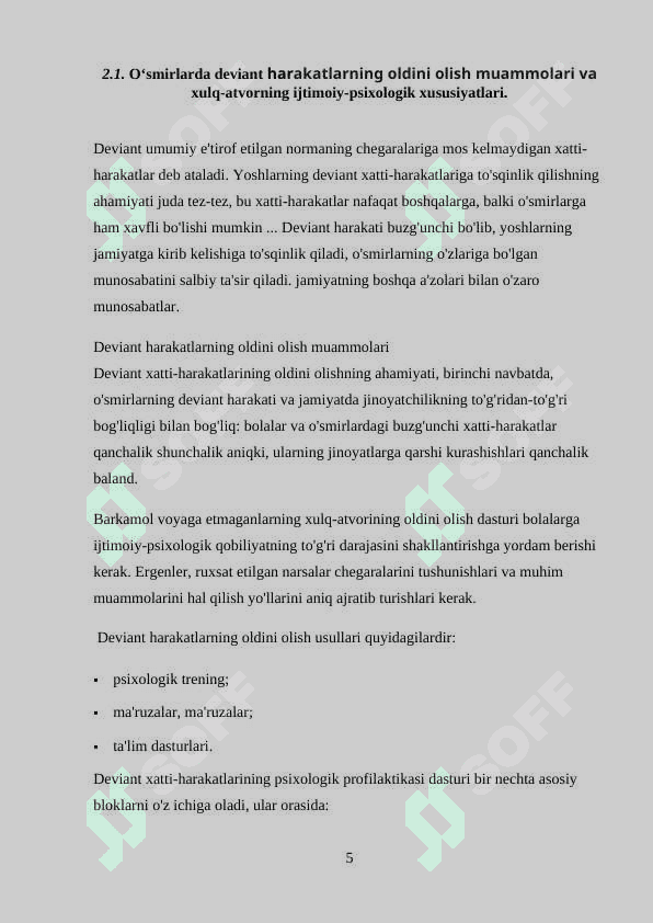 O‘smirlarning deviant xatti-harakatlarining psixologik sabablari 5