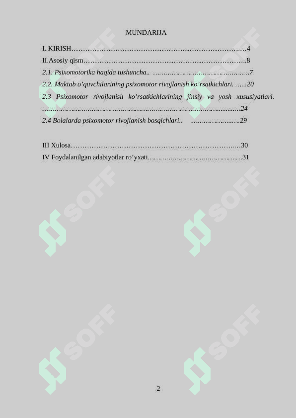Maktab o’quvchilarining psixomotor rivojlanish ko’rsatkichlarining jinsiy va yosh xususiyatlari 2