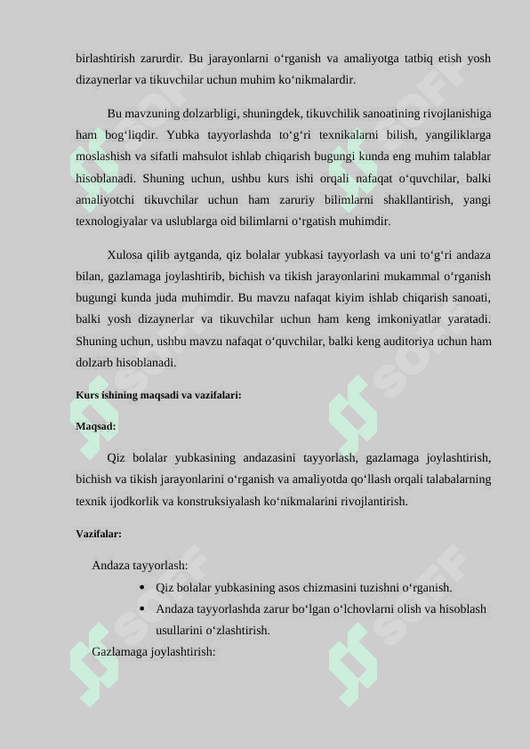 Qiz bolalar yubkasi uchun andaza tayyorlash, andazani gazlamaga joylashtirish, bichish va tikish. 5