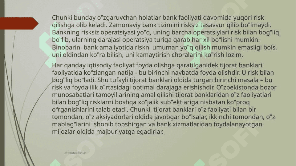 Foiz risklarining iqtisodiy mohiyati va uni yuzaga kelish sabablari 4