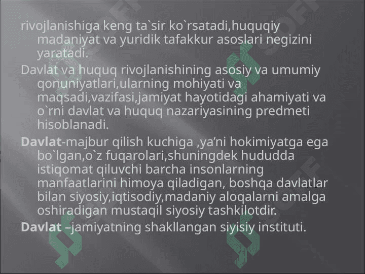 Huquqshunoslik fanidan “Davlat va huquq nazariyasi”  mavzusida tayyorlagan taqdimot 4