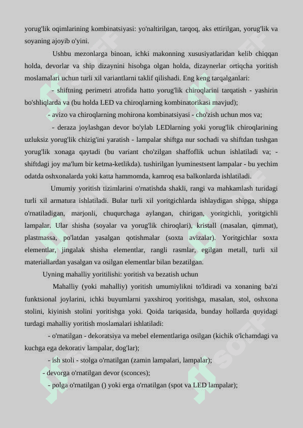 Xonalardagi yoritish tizimlari 4