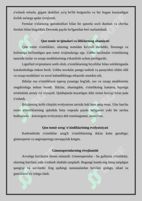O’simliklar dunyosi evolyutsiyasi 8