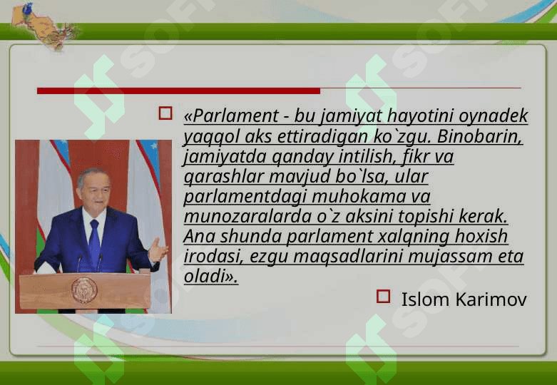 Oliy majlis qonunchilik palatasi faoliyatining asosiy yo`nalishlari 2
