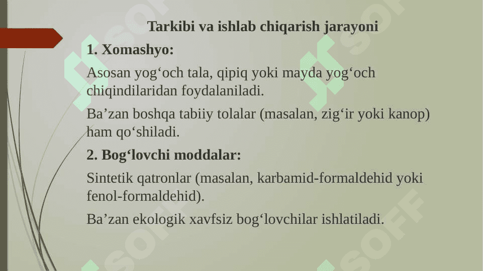 Yog’och tolali plita ishlab chiqarish texnologiyasi 4