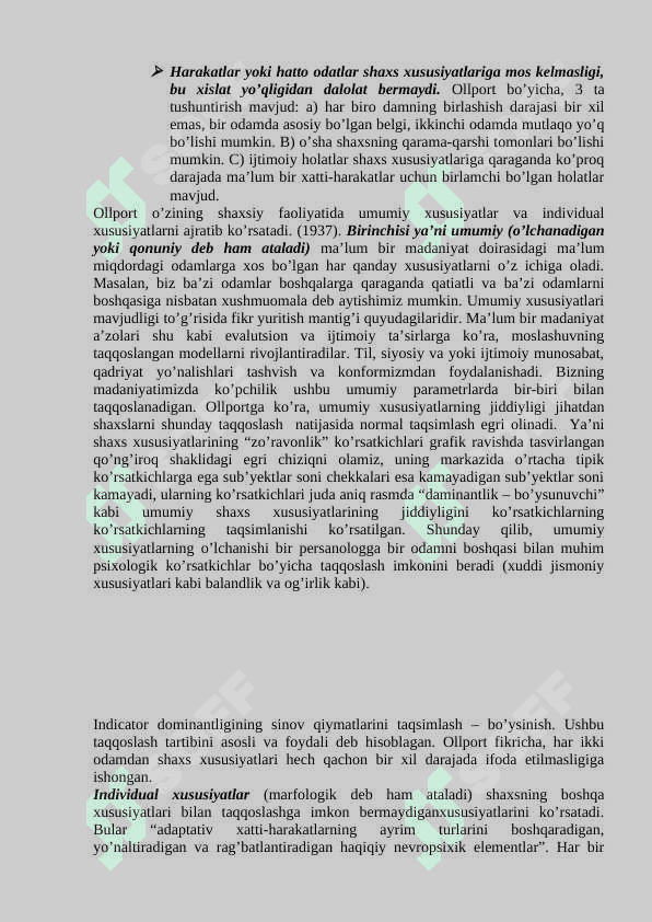 Gordon Olport: shaxsning dispozitsion nazariyasi. 4