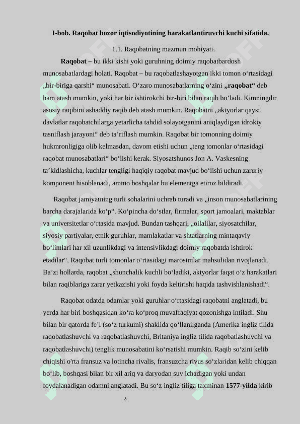 Kurs ishi. Mikroiqtisodiyot fani 6