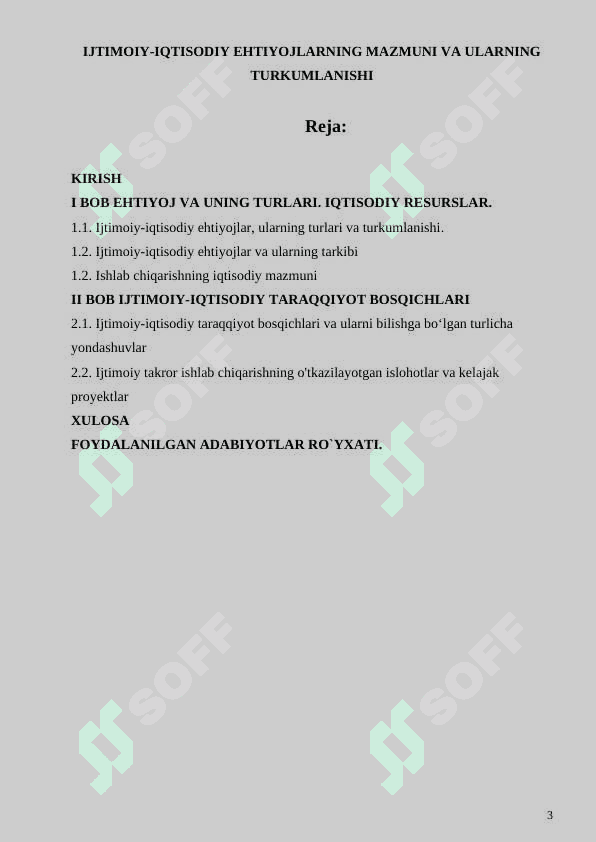 IJTIMOIY-IQTISODIY EHTIYOJLARNING MAZMUNI VA ULARNING TURKUMLANISHI 3