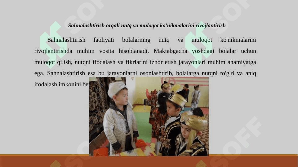 Teatr - sahnalashtirish faoliyatining shakllari. Teatr faoliyatida bolalarda aktyorlik mahoratinirivojlantirishda ertaklarning ahamiyati 4