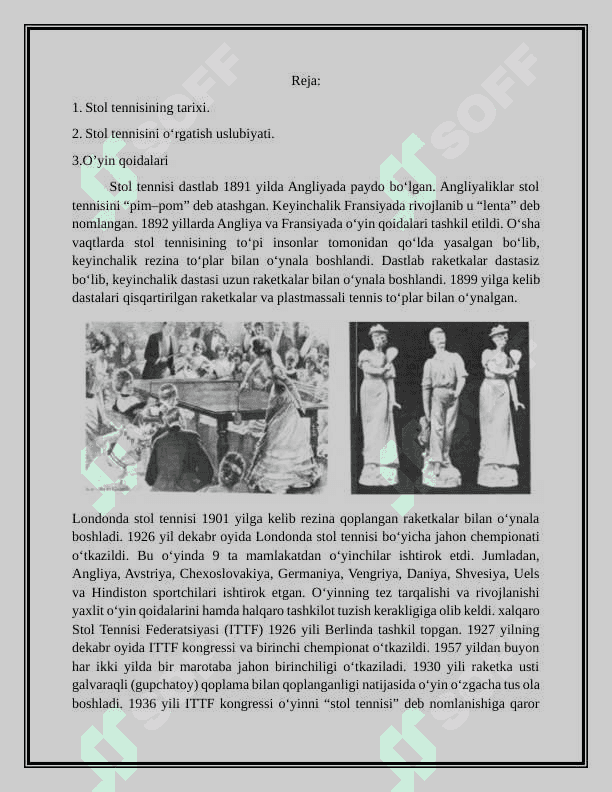 Stol tennisi sport o’yini qoidalari 2