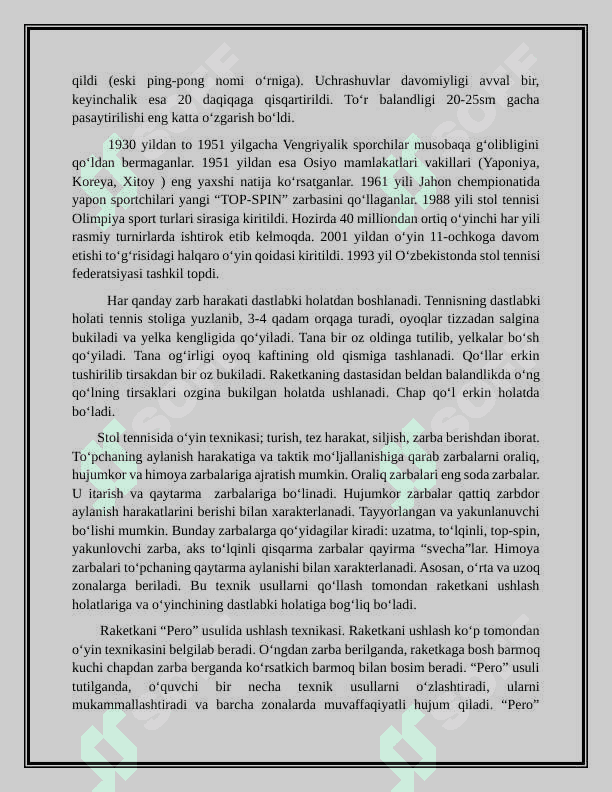 Stol tennisi sport o’yini qoidalari 3