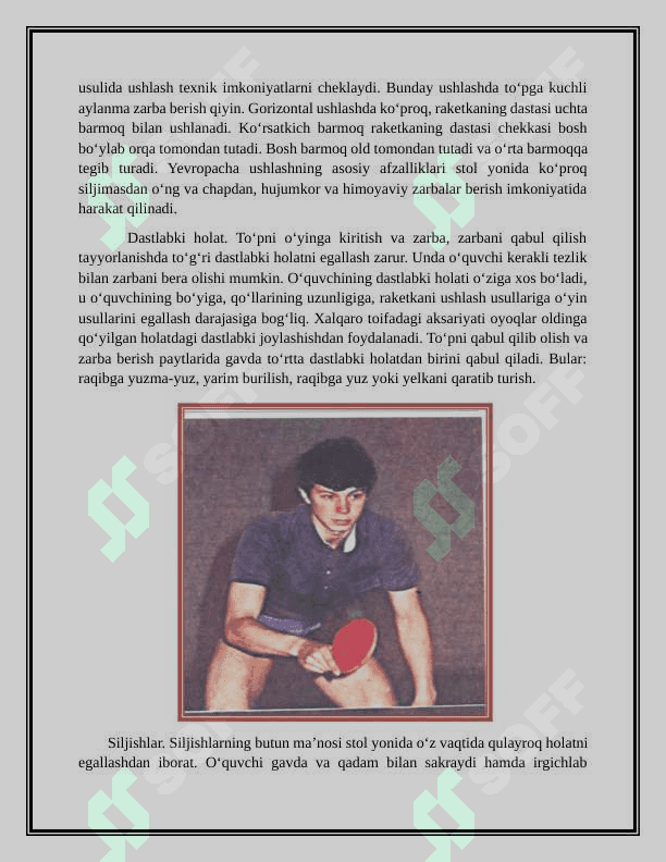 Stol tennisi sport o’yini qoidalari 4