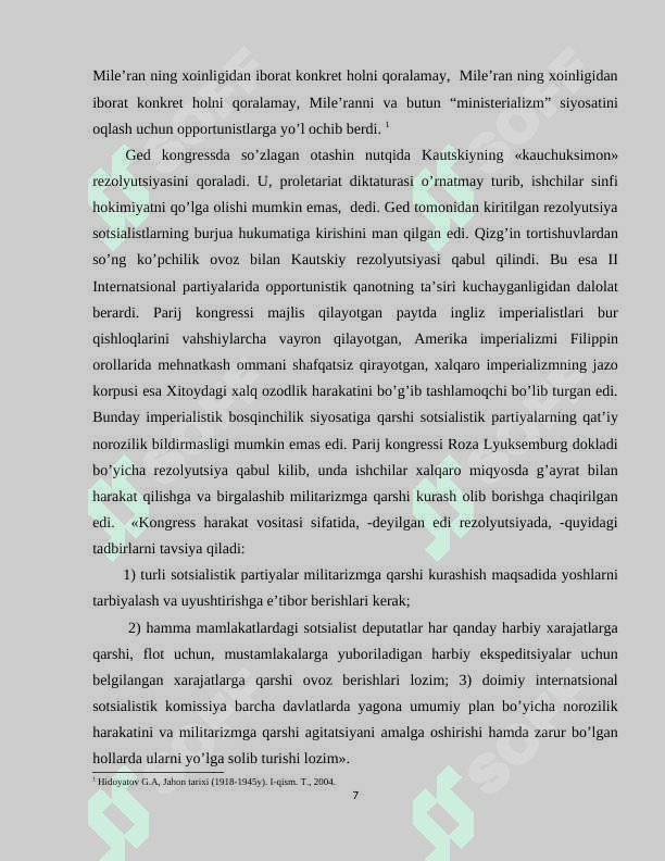 Birinchi Jahon urushidan keyingi dunyoda roʻy bergan xalqaro munosabatlar. 7