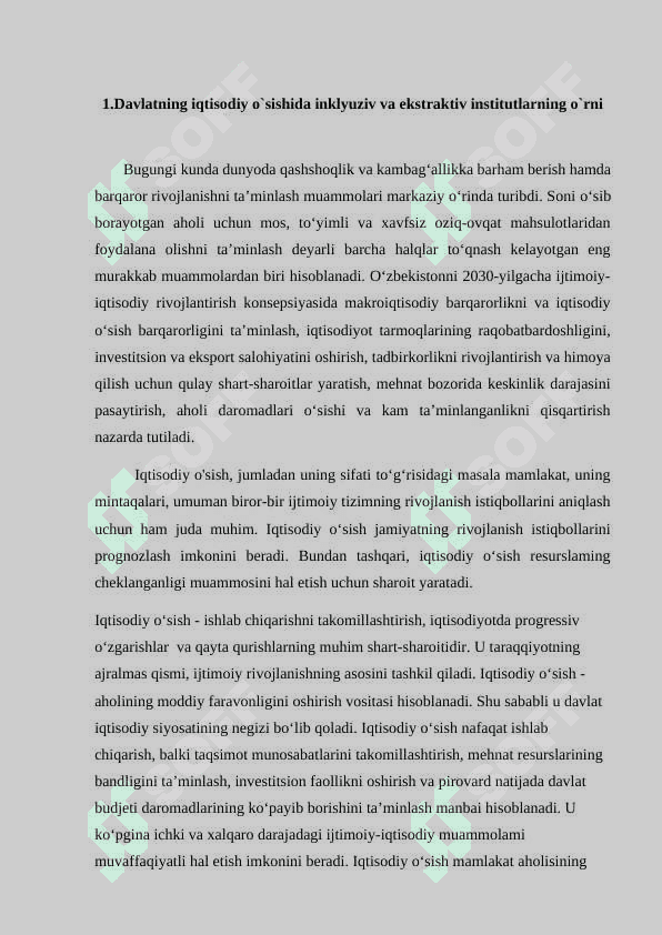 Davlatning iqtisodiy o'sishga tasiri. 2