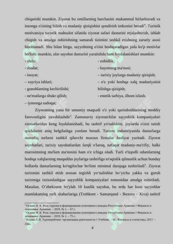 Mamlakatimizda diniy ziyorat turizmini riojlantirishning zamonaviy yo`nalishlari 8