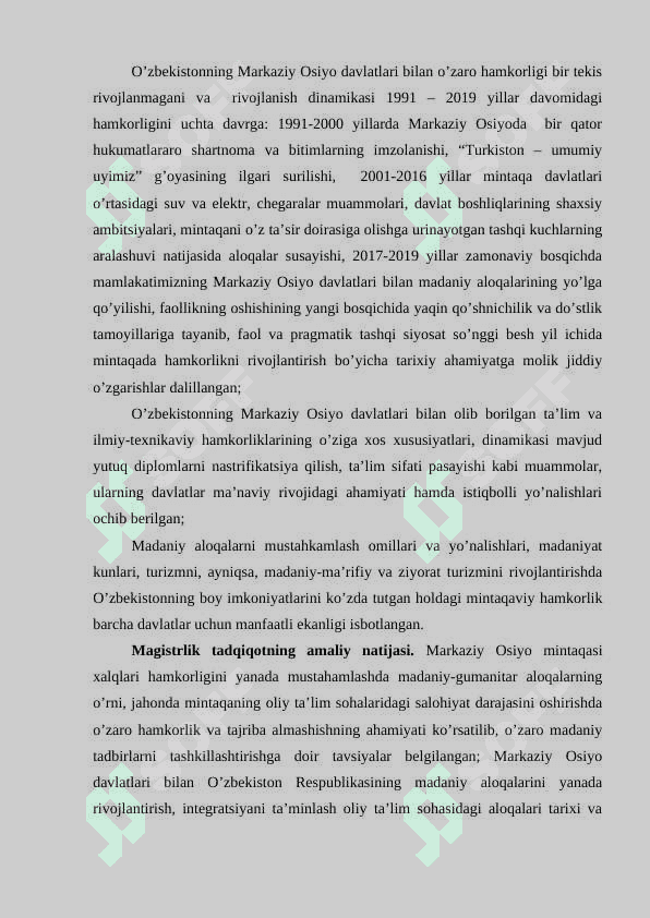 O’ZBEKISTONNING MARKAZIY OSIYO MAMLAKATLARI bilan etnomanaviy aloqalari 5
