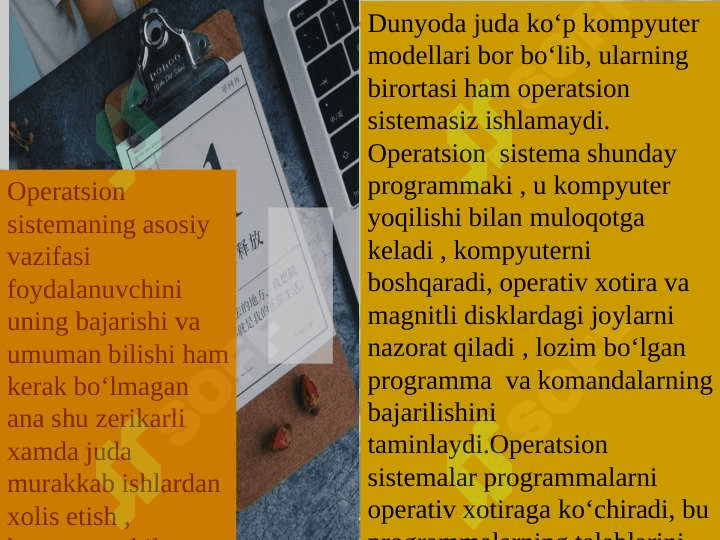 Operatsion tizimlar va Ularning turlari. Windows operatsion  tizimining sozlamalari. 4