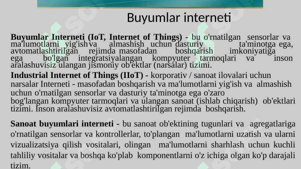 Buyumlar interneti (Internet of Things) texnologiyalari 3