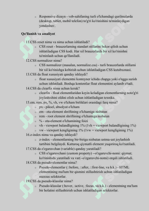 CSS dan interview savollari javoblari bilan 3