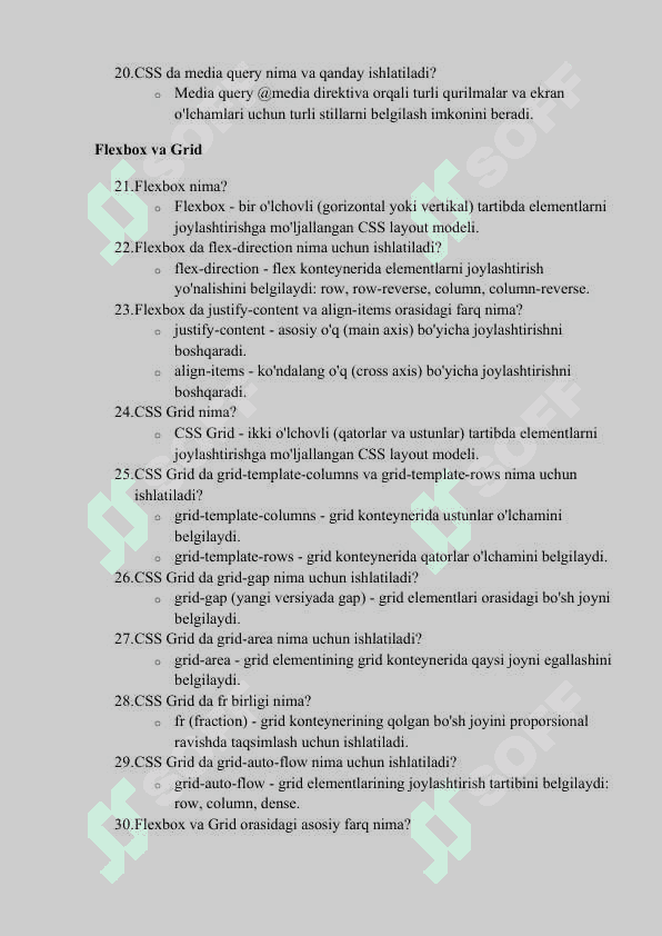 CSS dan interview savollari javoblari bilan 4