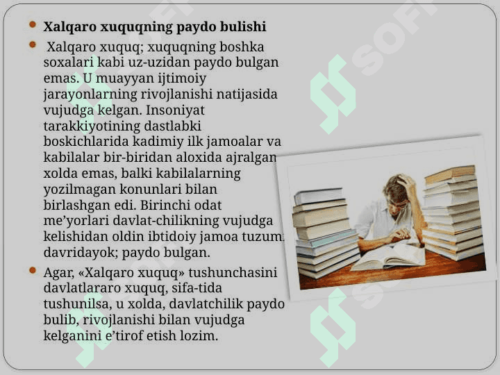 XALQARO XUQUQNING TUSHUNCHASI, MOHIYATI VA AHAMIYATI 2