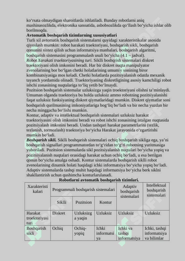 Sanoat robotlarining boshqarish tizimlari 4