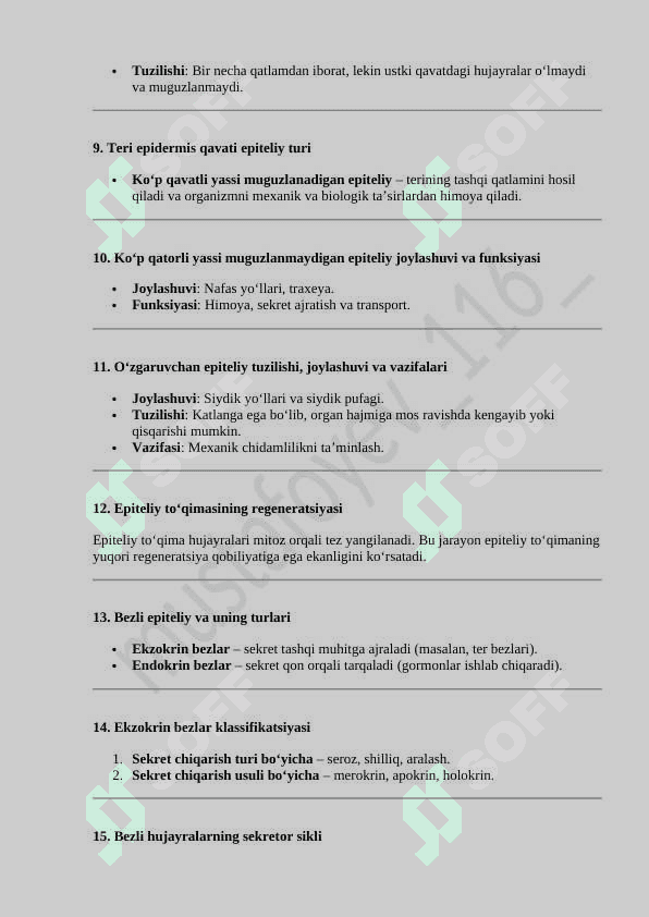 Gistologiya savol- javob 1 qism 6