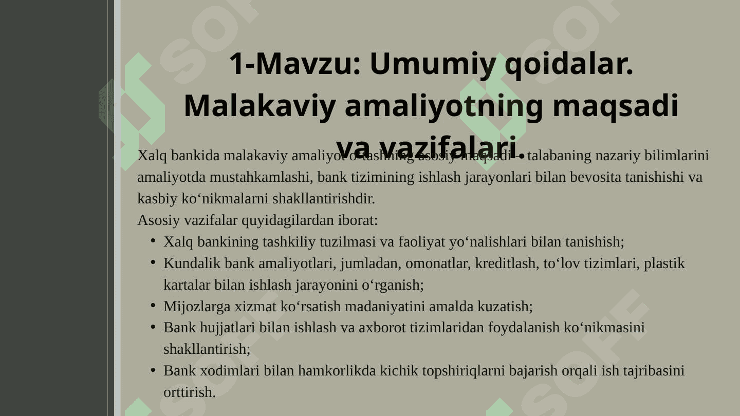 Iqtisodiyot Bank boʻyicha Amaliyot hisoboti. XALQ BANKI 2