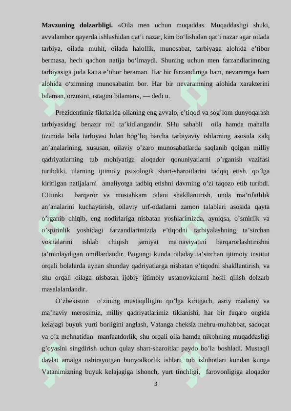 OILADA FARZANLARGA TARBIYA BERISH METODIKASI 3