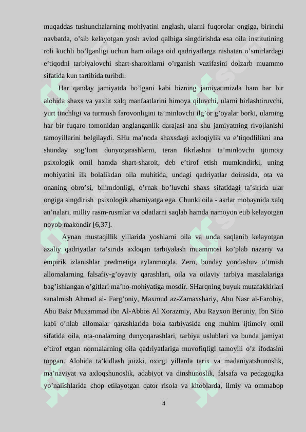 OILADA FARZANLARGA TARBIYA BERISH METODIKASI 4