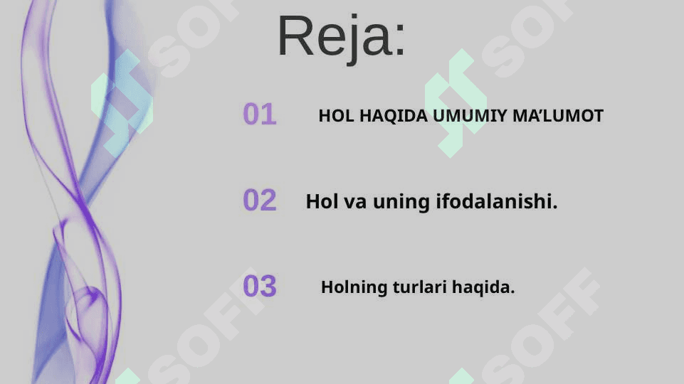 HOL, UNING TURLARI VA IFODALANISHI 2