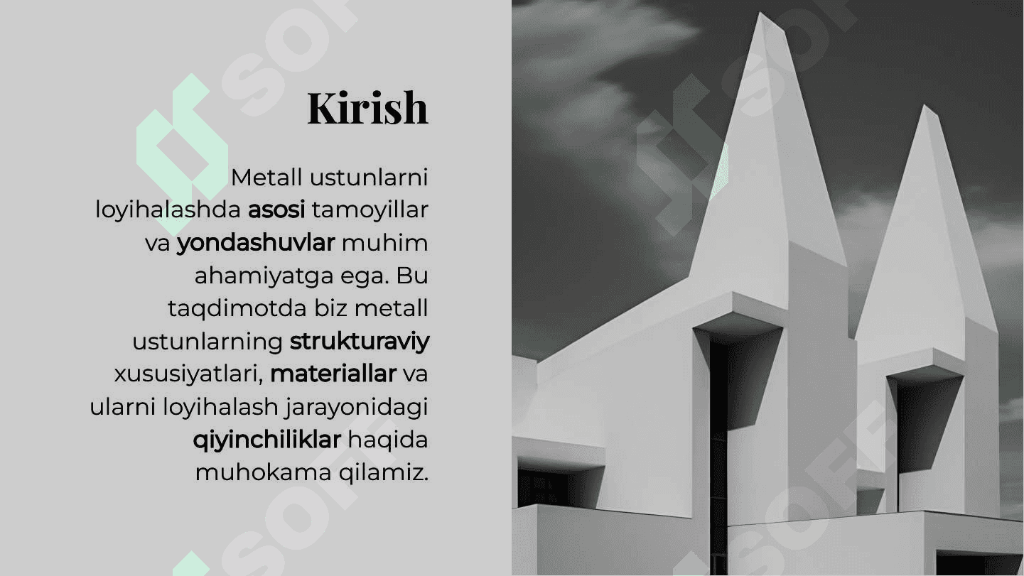 Metall ustunlarni loyihalash 2