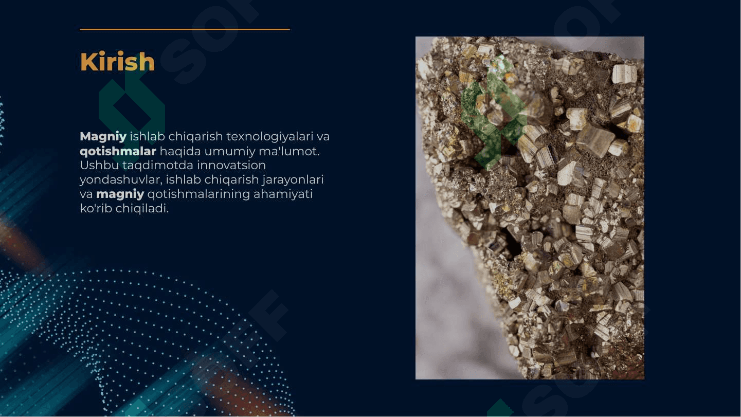 Magniy ishlab chiqarish texnologiyasi, magniy qotishmalari 2