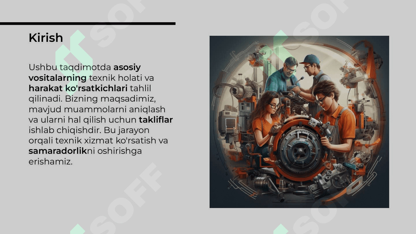 Asosiy vositalarning texnik holati va harakat ko’rsatkichlarining tahlili 2