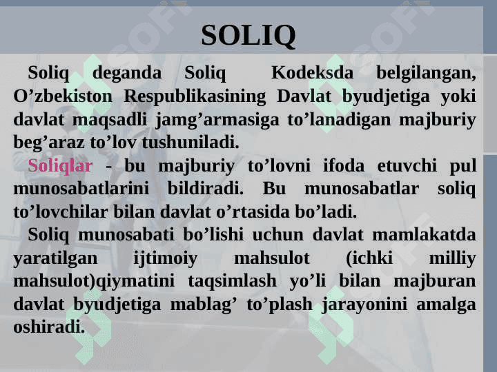 Soliqlar va soliqqa tortish” faniga kirish 3