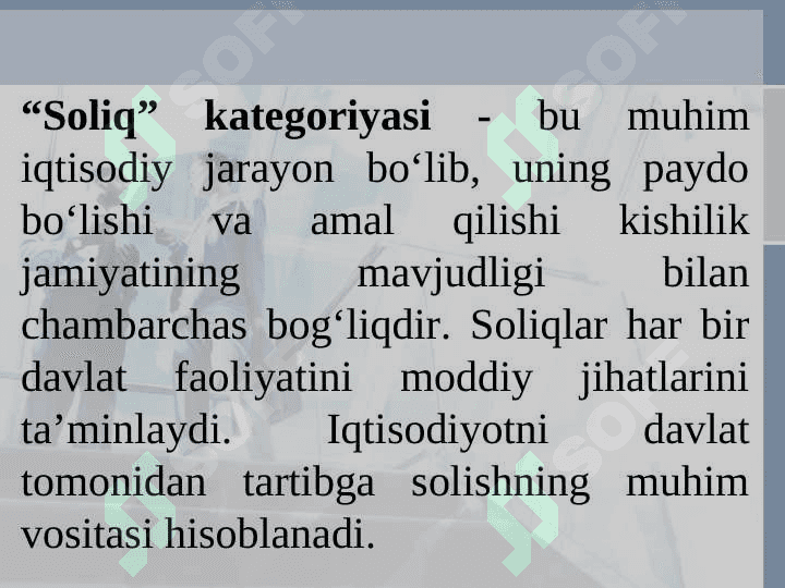 Soliqlar va soliqqa tortish” faniga kirish 4