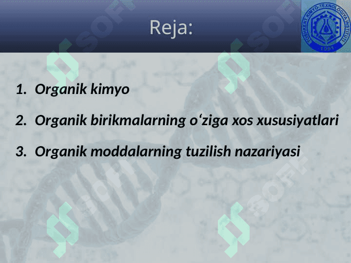 Organik kimyo tarixi. Organik birikmalarning o‘ziga xos xususiyatlari 3