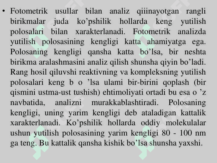 laboratoriya ishi. Metilen ko`ki konsentrasiyasini spektrofotometrik usulda aniqlash 2