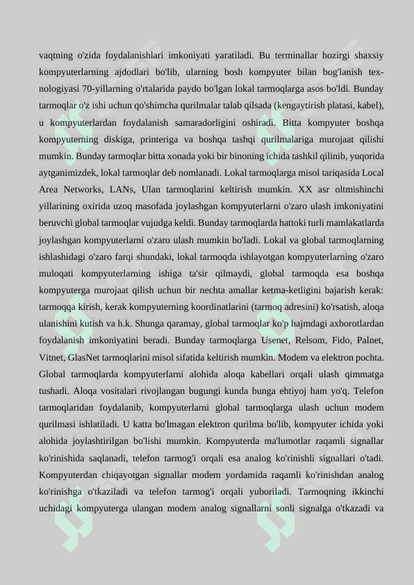 Tarmoq kompinentlari arxitekturasi 2