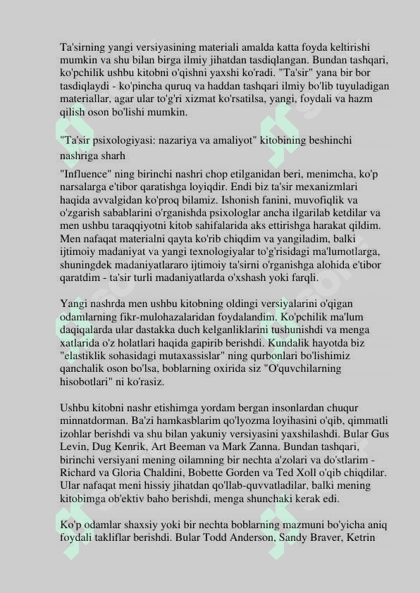 Ta'sir psixologiyasi (Robert Chaldini) 5