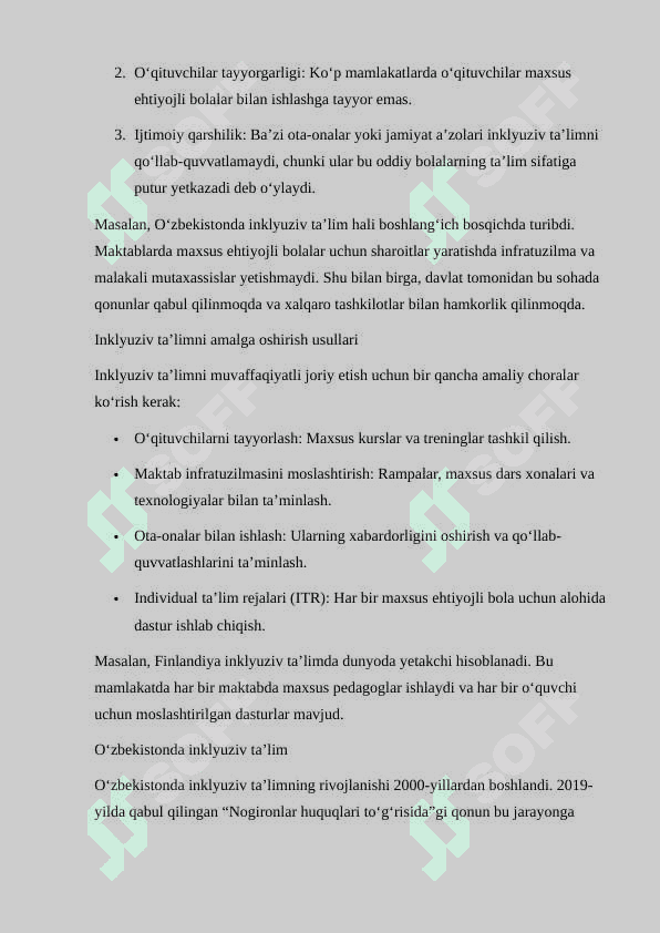 O'ZBEKISTONDA ALOHIDA TA'LIM EHTIYOJLARI BO'LGAN UCHUN INKLYUZIV TA'LIM 4